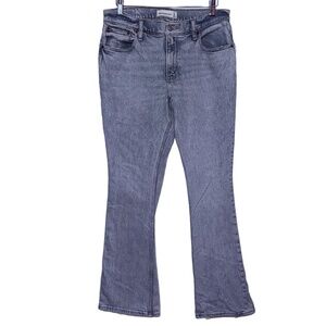 NEW Abercrombie & Fitch Curve Love Blue Denim Flare Wide Leg Jeans Size 27 4 S